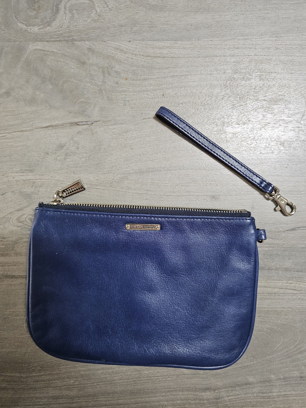 Rebecca Minkoff Blue Leather Wristlet with Silver Hardware - Picture 2 of 5